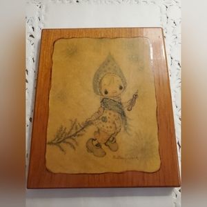 Vintage Betsey Clark Hallmark Wooden Wall Plague 6×5